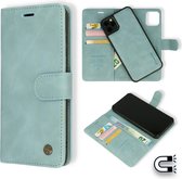 iPhone 12 Pro Max Hoesje Aqua Blue - Casemania 2 in 1 Magnetic Book Case