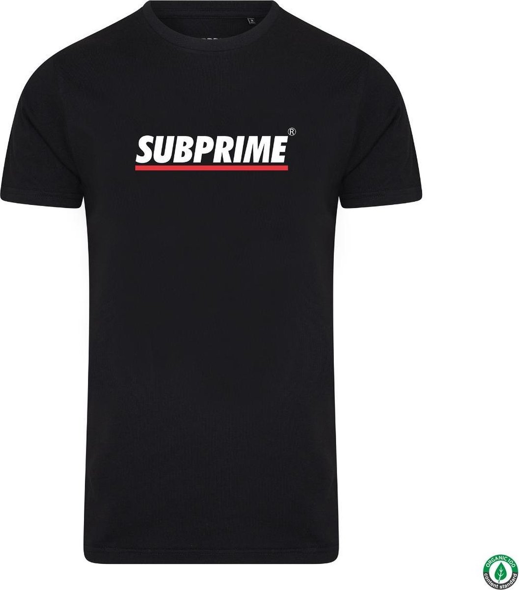 Subprime - Heren Tee SS Shirt Stripe Black - Zwart - Maat XL
