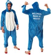 Helemaal naar de haaien onesie - unisex - maat L/XL - carnavalspak heren – carnaval heren – carnavalskostuum heren – onesie – onesie volwassenen – onesie dames – onesies heren – on