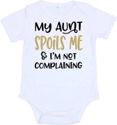 Romper met tekst "My aunt spoils me & i'm not complaining" 74/80