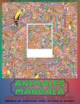 Libro de colorear para adultos - Disenos de animales para aliviar el estres - Animales Mandala