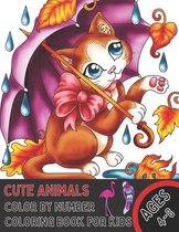 Cute Animals Color By Number Coloring Book for Kids Ages 4-8