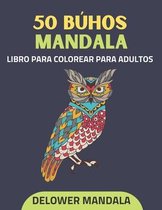 50 buhos Mandala libro para colorear para adultos