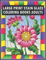 Large Print Stain Glass Coloring Books Adults