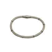 Silventi 910470570 Zilveren Armband - Geweven Mesh - Magneetsluiting - 19cm - Zilverkleurig