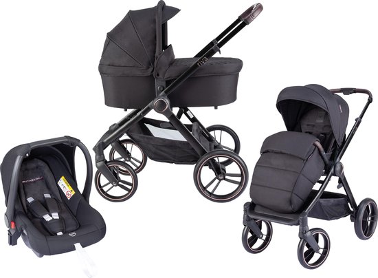 Born Lucky Kinderwagen 3 in 1 Riva - Black Rose | bol.com