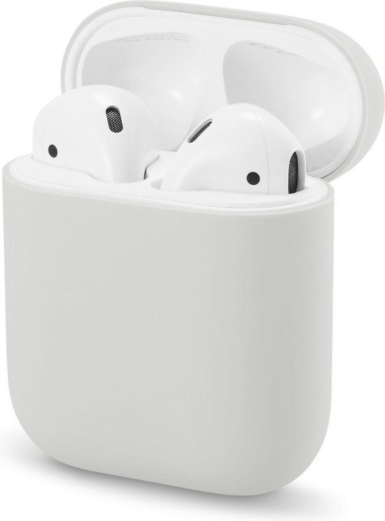 Apple AirPods 1/2 Licht Grijs - Licht Grijs - Siliconen - Case - Cover -  Soft case | bol.com