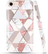 iPhone XR Hoesje Marmer Roze Marmerprint