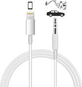 Audio AUX kabel naar lightning USB - 3.5mm hoofdtelefoon muziek aansluiting - audio jack - Autokabel - Wit
