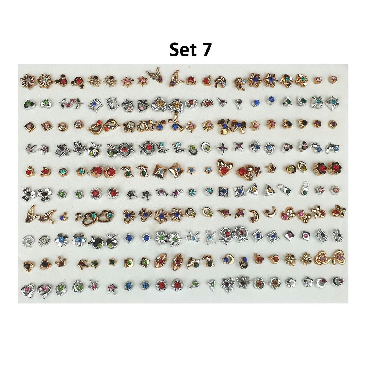 NiSy.nl Set van 100 paar oorknoppen | Earrings | Oorknopjes diversen | Oorbellen Set 7 (Goudkl. + Zilverkl. + kleur)