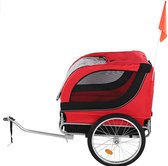 Hondenfietskar, fietskar en 2-in-1 opvouwbare joggingkar voor huisdieren met ramen Drager Kinderwagen Hondenkar Hond Kat 130x90x55 cm