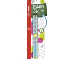 STABILO EASY graphique 3,15 mm| 2 pièces | Crayon ergonomique | Bleu | Gaucher