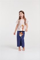 Woody pyjama meisjes/dames - multicolor gestreept - cavia - 211-1-BSK-S/924 - maat 140
