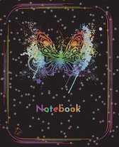 College Notebook: Student notebook Journal Diary Rainbow cloud butterfly design cover notepad by Raz McOvoo