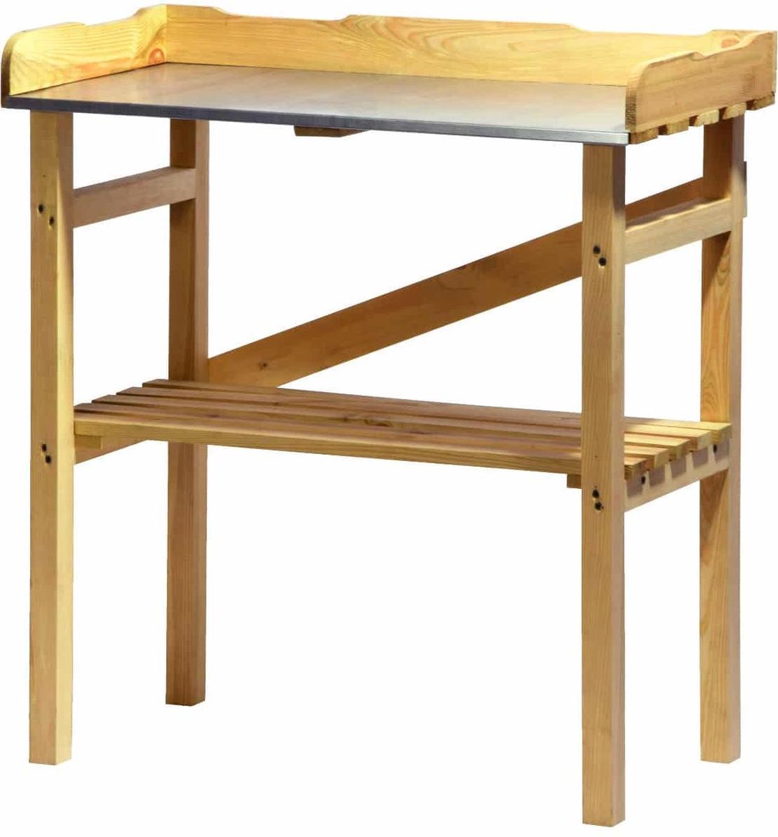 Moestuinbak plantentafel oppottafel verzinkt werkblad FSC hout 78 x 37 x 83 cm - Dobar