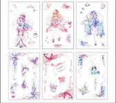 decoratieve stickers | washi stickers | waterverf -  figuren | 10 cm x 15 cm