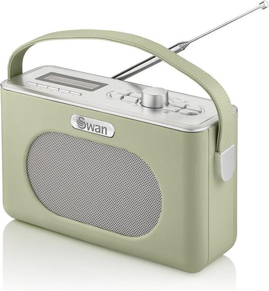 Swan Draagbare Retro Radio DAB+ - Groen - met Bluetooth | bol.com