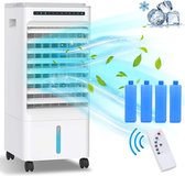 Mobiele airconditioner 3 niveaus Airconditioning 5L watertank 1-7 St Timer Ventilator Luchtkoeler Ionisator Luchtbevochtiger Luchtkoeler met nachtmodus 4 in 1 400m³ / u inclusief wielen en af