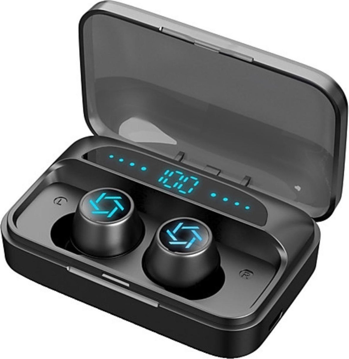 TWS - Draadloze oortjes / in-ear oordopjes - Bluetooth Draadloze buds - Luxe indicator - Geschikt voor alle smartphones o.a Samsung & Iphone, , galaxy buds, huawei, sony - Zwart.