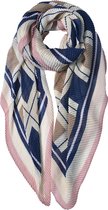 Juleeze Sjaal Dames Print 85*180 cm Blauw, Beige Synthetisch Shawl Dames Sjaal