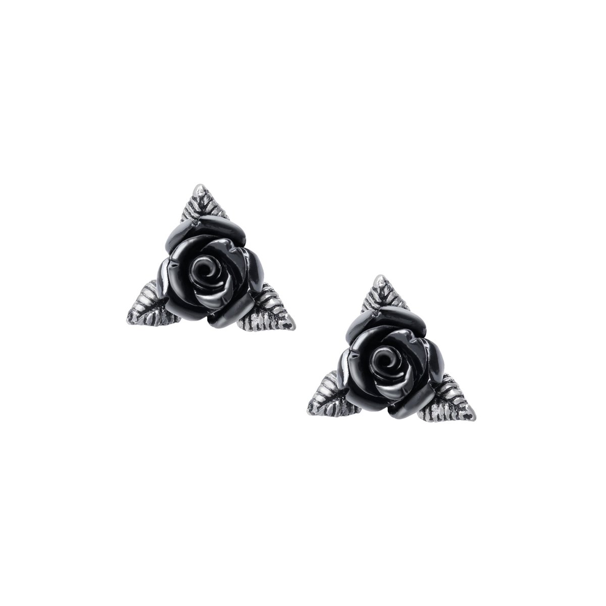 Alchemy Gothic Stud oorbellen Ring O' Roses Zilverkleurig