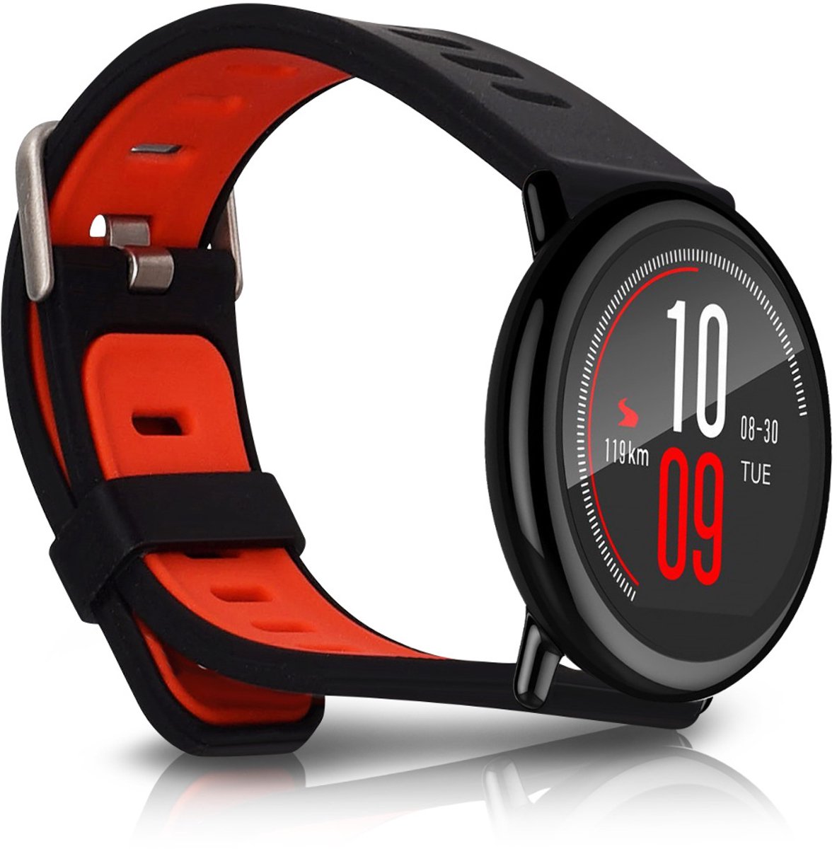 kwmobile horlogebandje geschikt voor Huami Amazfit polsband - Smartwatch bandje van TPU - Activity tracker horloge band in zwart