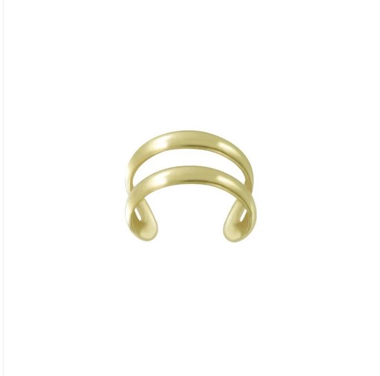Oorbellen | Ear Cuff | Gold plated ear cuff, dubbele band