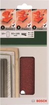 Bosch 10-delige schuurbladset voor vlakschuurmachines 93 x 185 mm - korrel 60; 120; 180