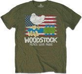Woodstock Heren Tshirt -S- Flag Groen