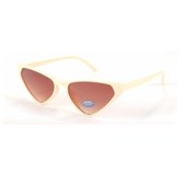 Visionmania Zonnebrillen Dames Cat Eye - UV 400 - Gele lenzen - Beige frame