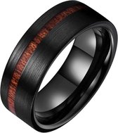 Tom Jaxon heren ring Wolfraam Mat Zwart Hout Groef-21mm