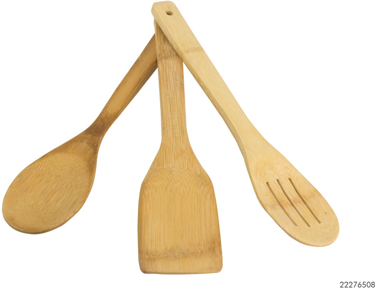 Bamboe spatelset - 3-delig - 100% FSC-gecertificeerd - Natuurlijk