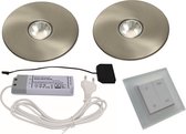 Kastverlichting | L&S Superlight | RVS | 2 inbouwspots | met wanddimmer