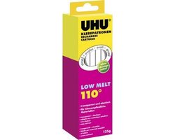 UHU - 48620 Transparante Lijmstick Low Melt - 170 mm - 125 g - 10 stuks
