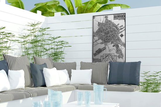 Affiche de jardin en Zwart et blanc et historique de Groningen 40x60 cm - petit - Toile de jardin / Toile d'extérieur / Peintures d'extérieur (décoration de jardin)