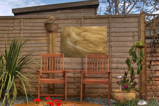 Affiche de jardin fond doré avec paillettes 60x40 cm - petit - Toile de jardin / Toile d'extérieur / Peintures d'extérieur (décoration de jardin)