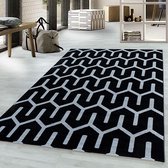 Modern vloerkleed - Streaky Pattern Zwart Wit 160x230cm