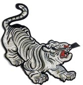 Tijger Witte Tijger Strijk Embleem Applicatie Patch XXL B 31 x L 27 cm