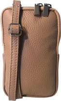 THL Design - Telefoontasje Dames Leer - Crossbody - Klein Schoudertasje - Leder - Roze