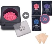 Wax Warmer XL Set - Non-Stick Wax Apparaat - Incl. 300gr Wax Beans + 10x Houten Spatels - Ontharing - Epilatie - Lavendel, Rozen en Kamille - Wax Ontharen