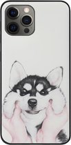 ADEL Siliconen Back Cover Softcase Hoesje voor iPhone 12 (Pro) - Husky Hond