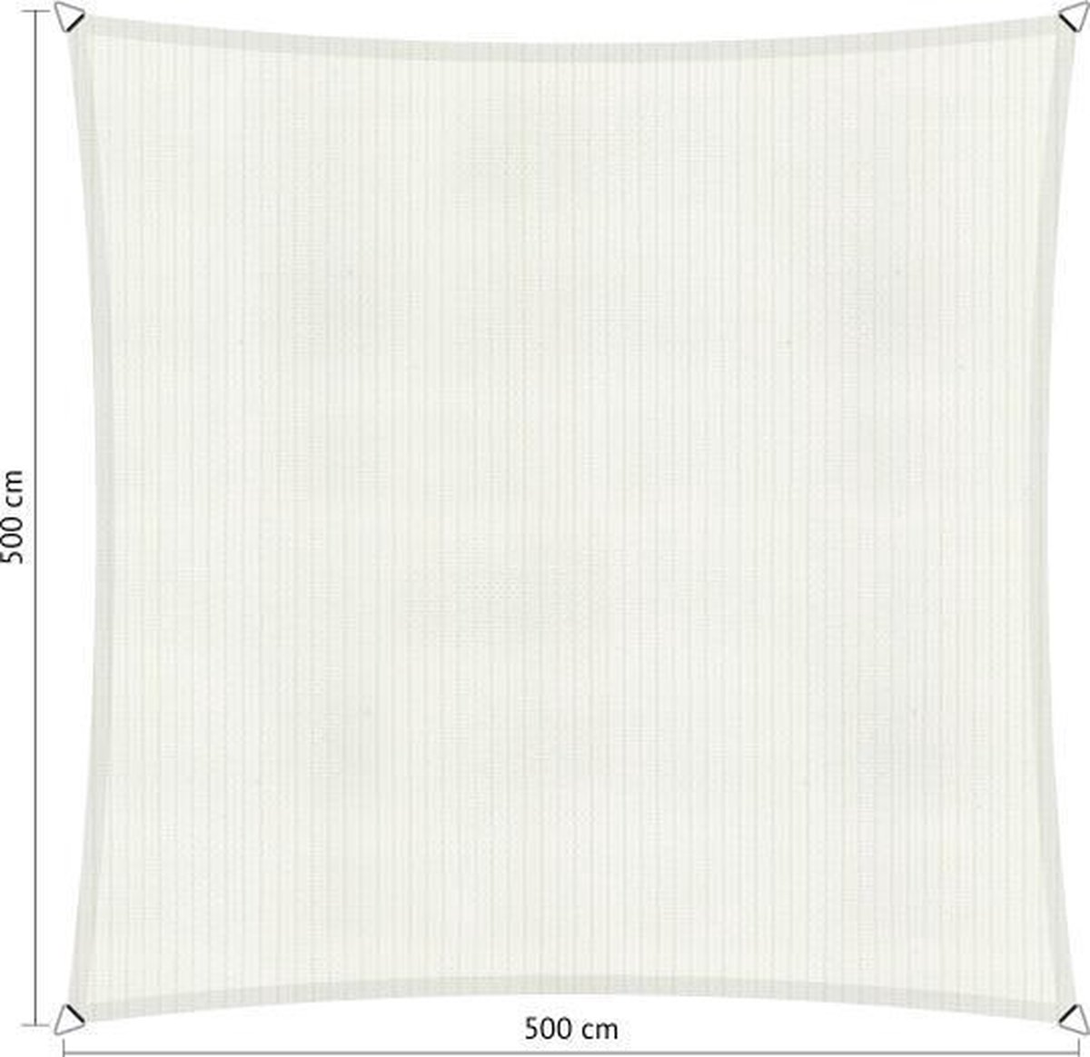 Shadow Comfort® Vierkantige schaduwdoek - UV Bestendig - Zonnedoek - 500 x 500 CM - Mineral White