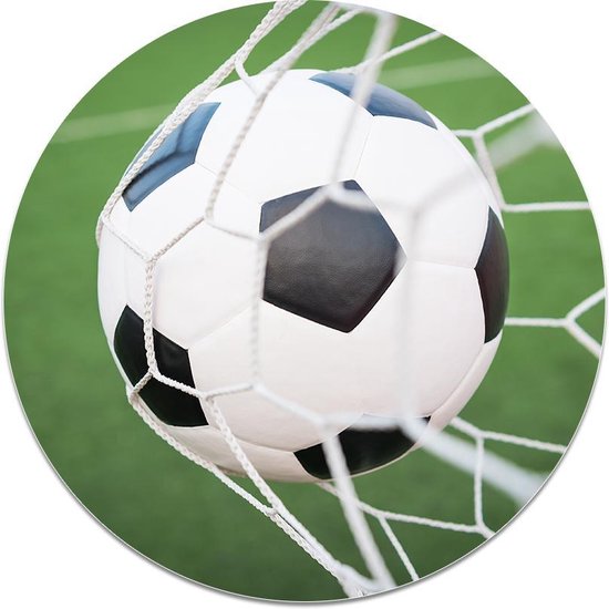 Muurcirkel De Voetbal - FootballDesign | Dibond kunststof 50 cm | Unieke voetbal wanddecoratie