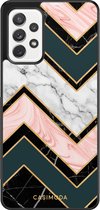 Samsung A72 hoesje - Marmer triangles | Samsung Galaxy A72 case | Hardcase backcover zwart