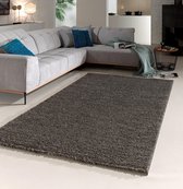 Flycarpets Candy Shaggy Vloerkleed - 140x140cm - Grijs - Hoogpolig - Vierkant