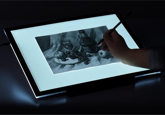 Lanvixo A3 Led-lichtbox, ultradun, lichtbox met 3 instelbare helderheidsniveaus, lichtpad voor diamantschilderen, tekenen, schetsen, animatie, röntgenweergave