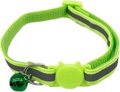 Reflecterende kattenhalsband - Glow in the dark - Fluorescerend - Veiligheidssluiting - Voor alle rassen - Met belletje - Voorkom ongelukken - Houdt uw kat veilig in he donker