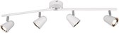 LED Plafondspot - Nitron Toluno - 12W - Warm Wit 3000K - 4-lichts - Rechthoek - Mat Wit - Kunststof