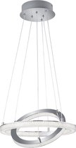 LED Hanglamp - Nitron Chilo - 32W - Warm Wit 3000K - Dimbaar - Rond - Mat Chroom - Aluminium