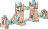 Bouwpakket 3D Puzzel Tower Bridge van hout Lasercutting- gekleurd